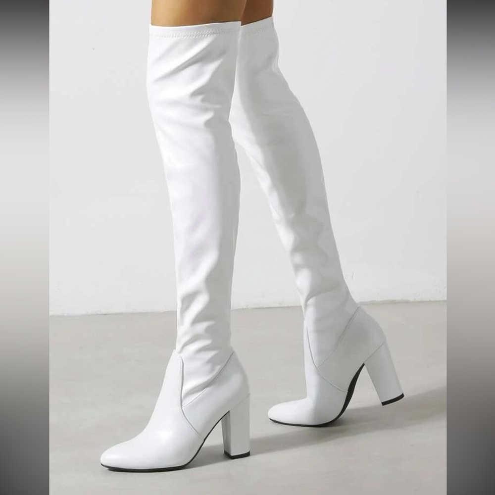 Shein white over the knee boots
